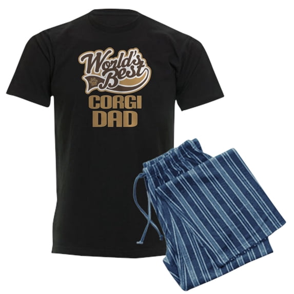 CafePress - Corgi Dad Dog Gift Men's Dark Pajamas - Men's Dark Loose Fit Cotton Pajama Set