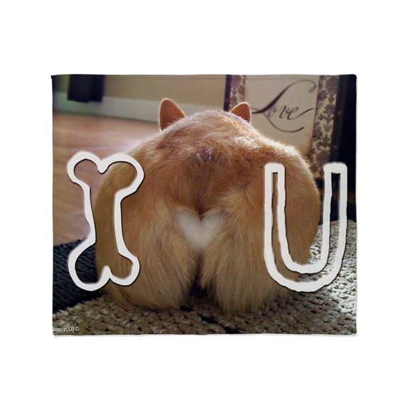 CafePress - Corgi Love Throw Blanket - Soft Fleece Throw Blanket, 50"x60" for All Ages