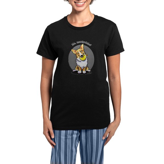 CafePress - Corgi Manipulate Women's Dark Pajamas - Women's Short Sleeve Print T-Shirt and Pants Dark Cotton Pajama Set
