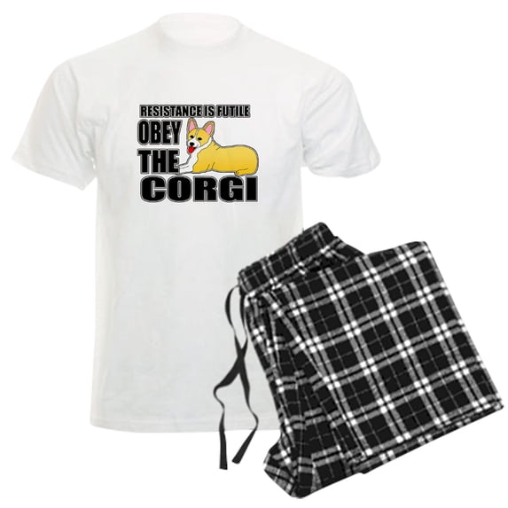 CafePress - Corgi Men's Light Pajamas - Men's Light Loose Fit Cotton Pajama Set