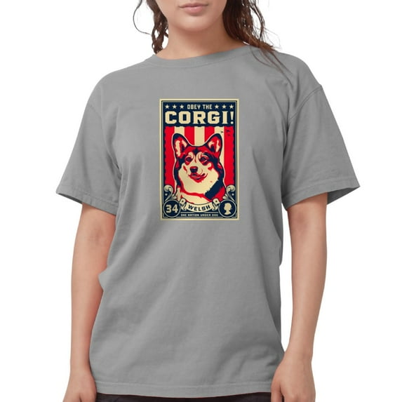 CafePress - Corgi_Usa_Blk_Tee T Shirt - Womens Comfort Colors® Shirt