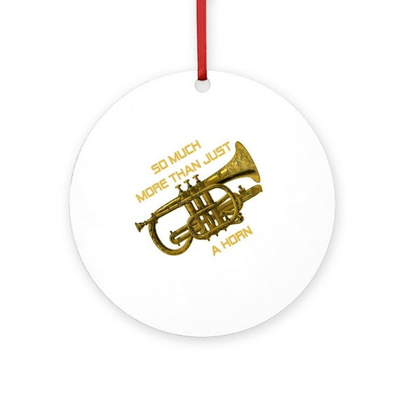 CafePress - Cornet Horn - Round Wood Ornament 4"