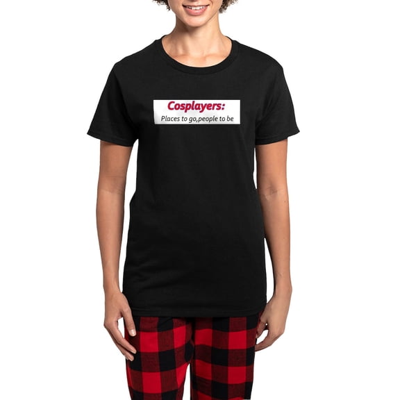 CafePress - Cosplayers2 Copy Women's Dark Pajamas - Women's Short Sleeve Print T-Shirt and Pants Dark Cotton Pajama Set