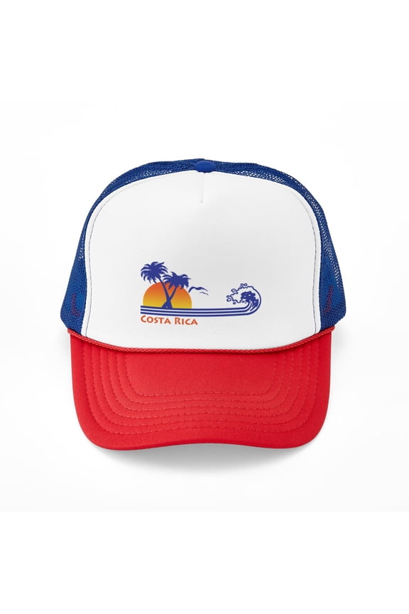 - Costa Rica - Adjustable Unisex Printed Trucker Hat with Mesh Back