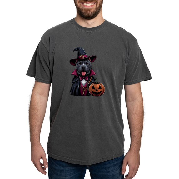 CafePress - Costumed Pitbull Halloween Men's Comfort Colors® T Shirt - Mens Comfort Colors Shirt
