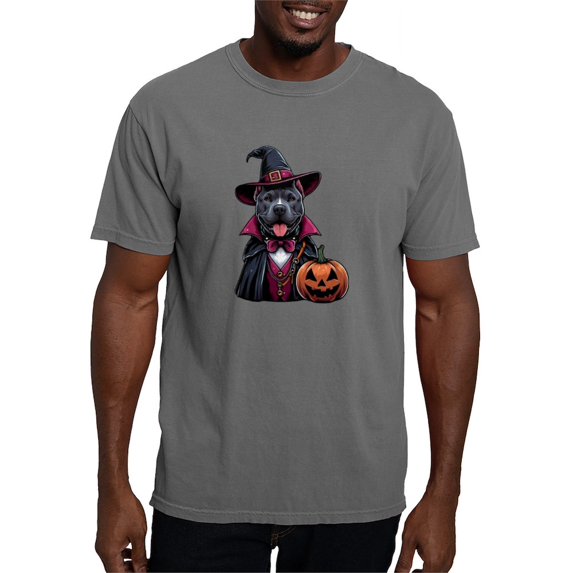 CafePress - Costumed Pitbull Halloween Men's Comfort Colors® T Shirt - Mens Comfort Colors Shirt