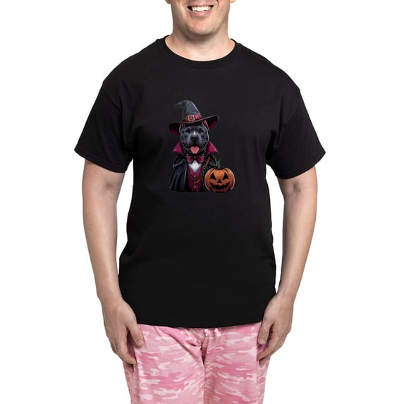 CafePress - Costumed Pitbull Halloween - Men's Dark Loose Fit Cotton Pajama Set