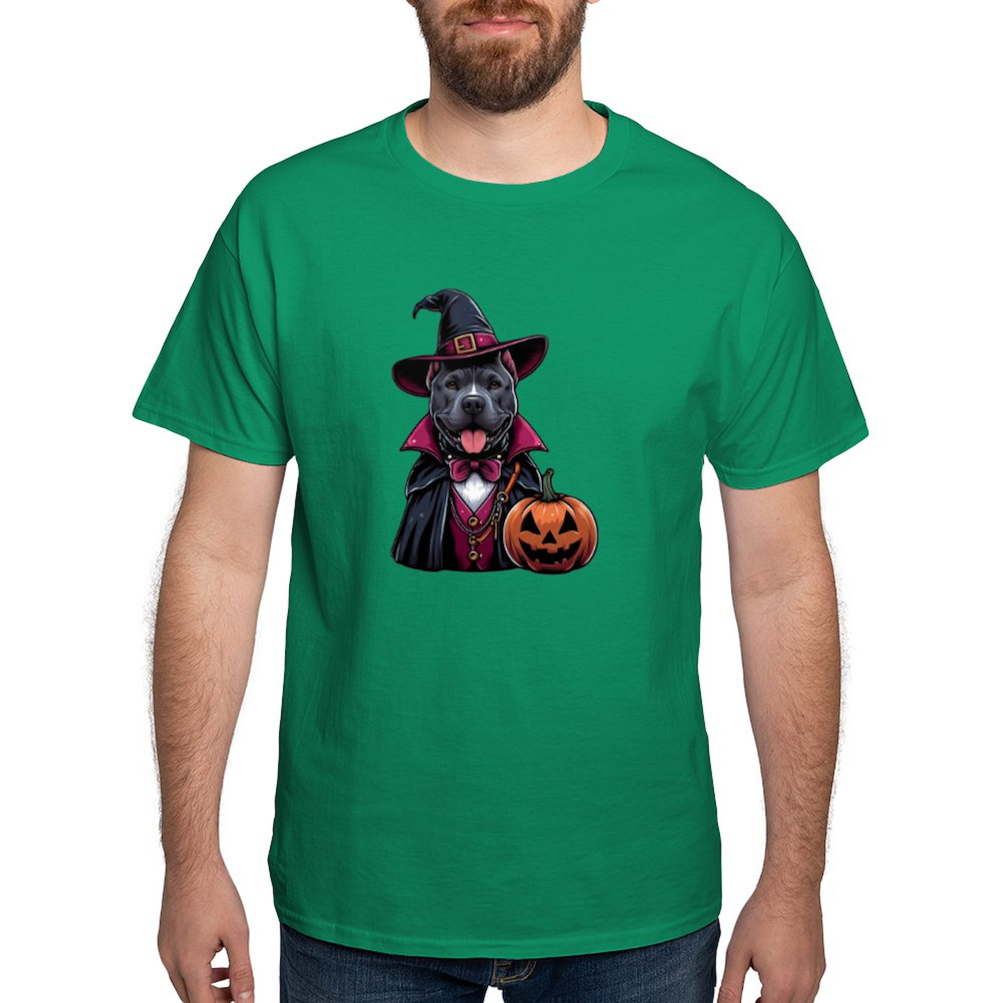 CafePress Costumed Pitbull Halloween Men's Value T Shirt Men's