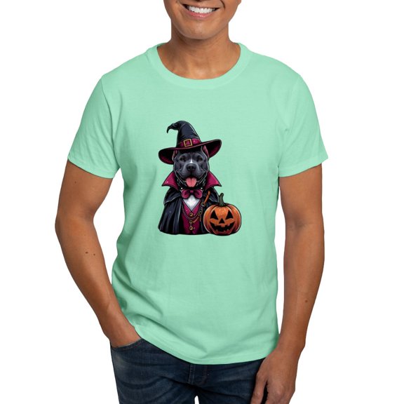 CafePress - Costumed Pitbull Halloween Men's Value T Shirt - Men's Classic Graphic Cotton T-Shirt