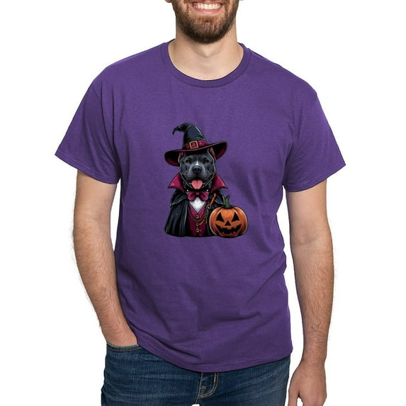 CafePress - Costumed Pitbull Halloween Men's Value T Shirt - Men's Classic Graphic Cotton T-Shirt