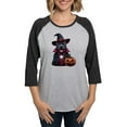 thumbnail image 1 of CafePress - Costumed Pitbull Halloween Women's Baseball T Shirt - Womens Baseball Tee, 1 of 4