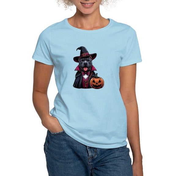 CafePress - Costumed Pitbull Halloween Women's Value T Shirt - Women's Classic T-Shirt