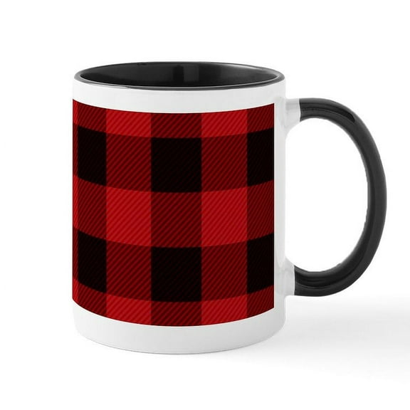 CafePress - Cottage Buffalo Plaid Lumberjack Mugs - 11 oz Ceramic Mug - Novelty Coffee Tea Cup