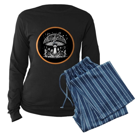 CafePress - Cottagecore Music Mushroom - Women's Long Sleeve Dark Pajamas