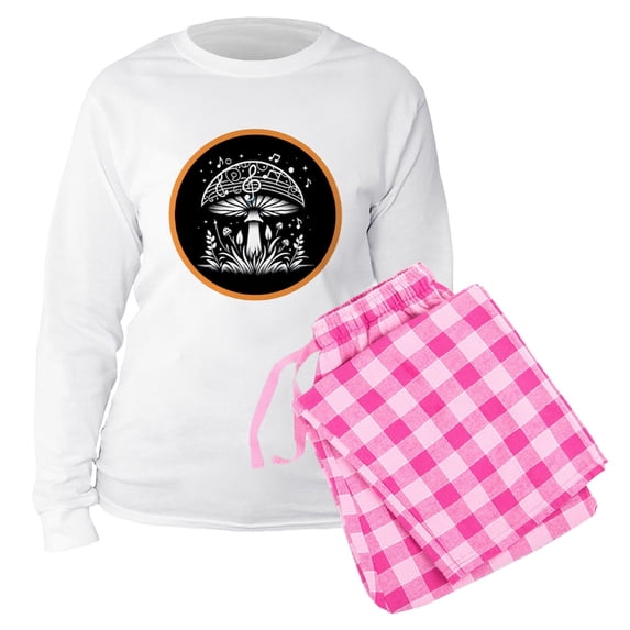 CafePress - Cottagecore Music Mushroom - Women's Long Sleeve Relaxed Fit Cotton Light Pajama Set
