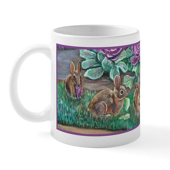CafePress - Cottontail Rabbits Mug - 11 oz Ceramic Mug - Novelty Coffee Tea Cup