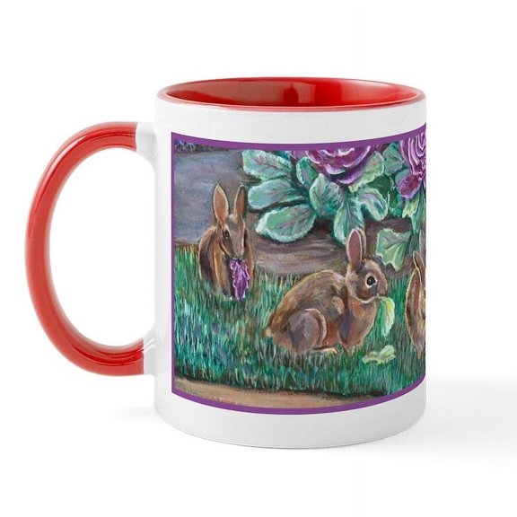 CafePress - Cottontail Rabbits Mug - 11 oz Ceramic Mug - Novelty Coffee Tea Cup