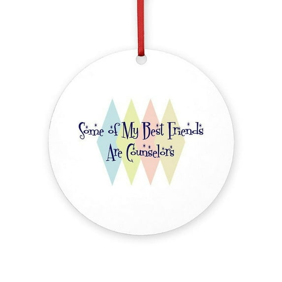 CafePress - Counselors Friends - Round Wood Ornament 4"