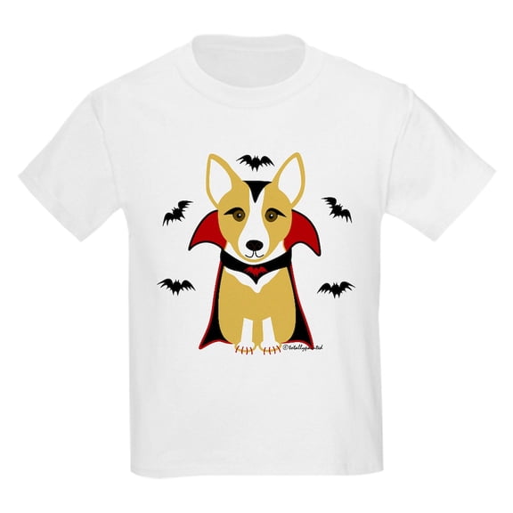CafePress - Count Corgi Vampire Kids Light T Shirt - Light Classic Kids Graphic, Short Sleeve T-Shirt, Sizes XS-XL