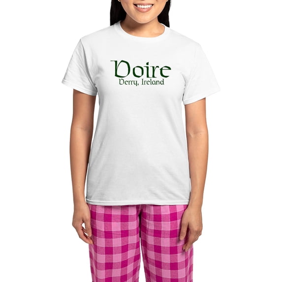 CafePress - County Derry (Gaelic) Women's Light Pajamas - Women's Short Sleeve Print T-Shirt and Pants Light Cotton Pajama Set