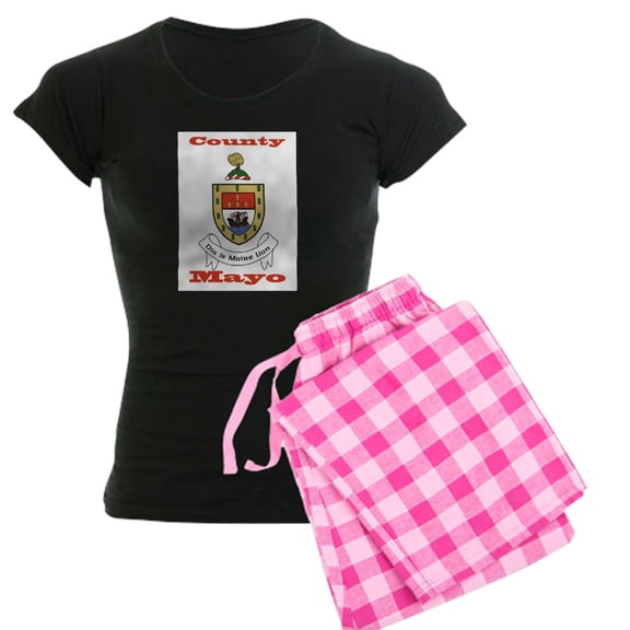 CafePress - County Mayo COA Pajamas - Women's Short Sleeve Print T-Shirt and Pants Dark Cotton Pajama Set