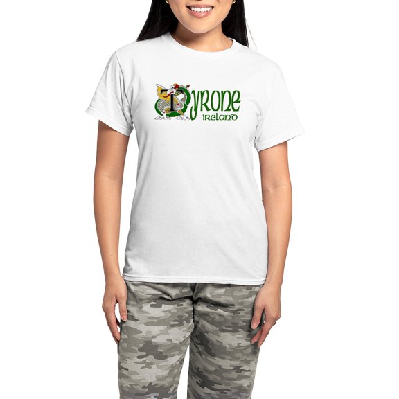 CafePress - County Tyrone Women's Light Pajamas - Women's Short Sleeve Print T-Shirt and Pants Light Cotton Pajama Set