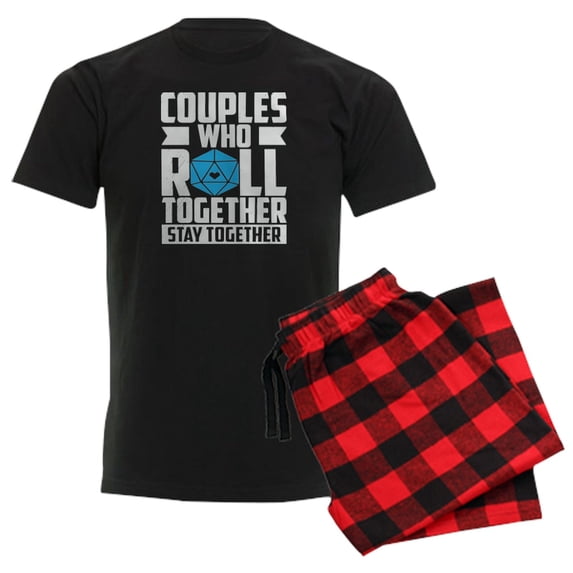 CafePress - Couples Who Roll Together, Stay Together V Pajamas - Men's Dark Loose Fit Cotton Pajama Set