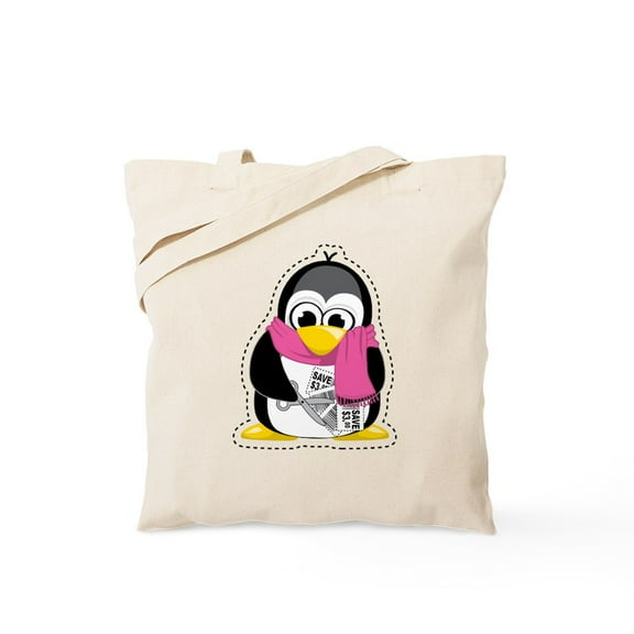 CafePress - Coupon Penguin Tote Bag - Unisex Canvas Tote Bag, Beige, 1-Piece