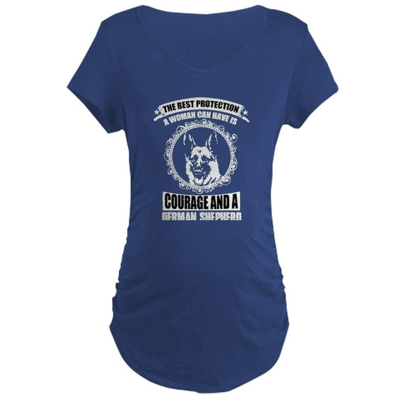 CafePress - Courage And German Shepherd T Sh Maternity T Shirt - Maternity Dark T-Shirt
