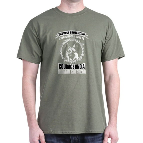 CafePress - Courage And German Shepherd T Shirt T Shirt - Men's Classic Graphic Cotton T-Shirt