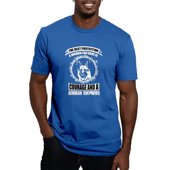CafePress - Courage And German Shepherd T Shirt T Shirt - Men's Fitted T-Shirt