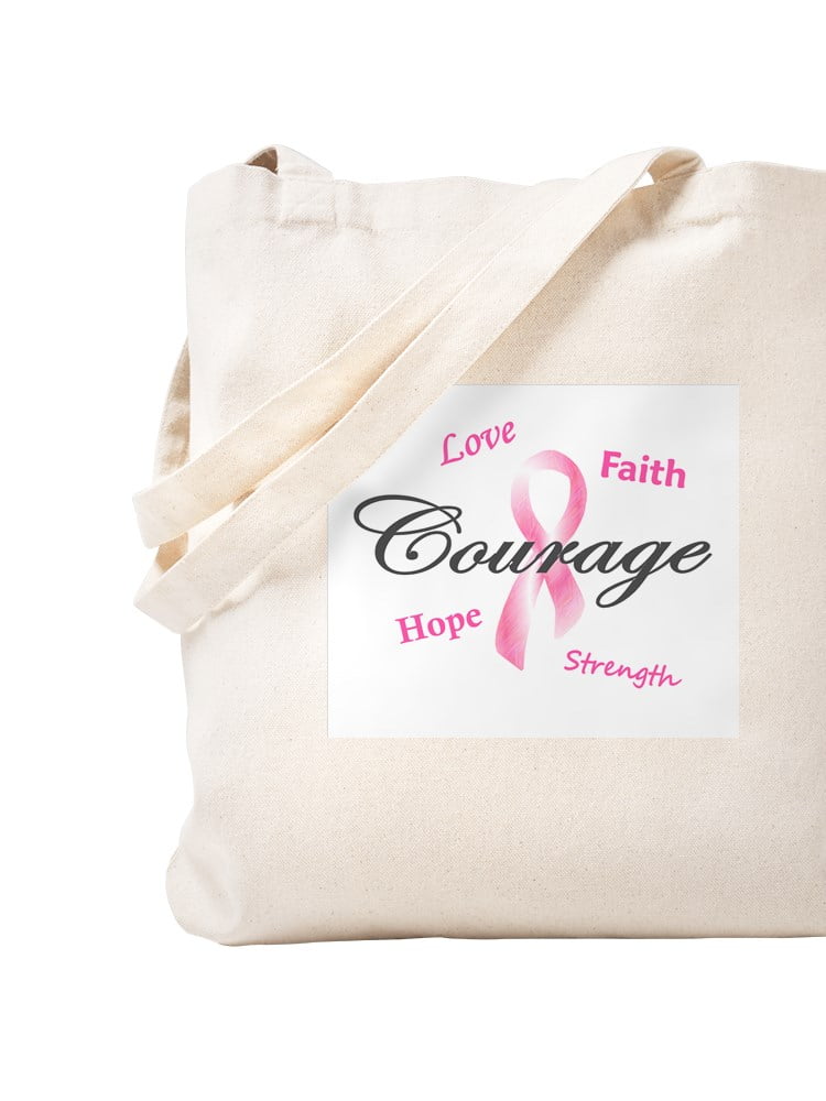 Hope Faith Love Heavyweight Canvas Tote Bag, Cancer Gift