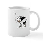 CafePress - Cow Goes Moo Greek Mu Funny Math Teacher Mugs - 11 oz Ceramic Mug - Novelty Coffee Tea Cup