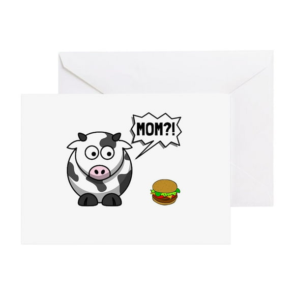 CafePress - Cow Mom - Greeting Card, Blank Inside Glossy