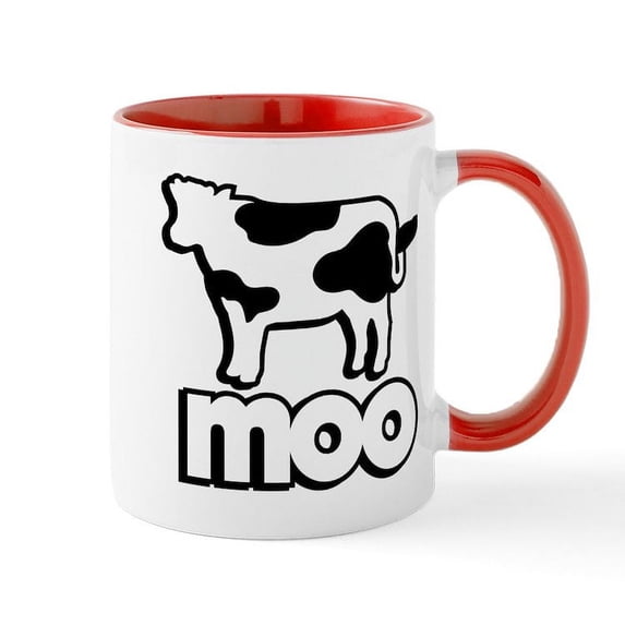 CafePress - Cow Moo - 11 oz Ceramic Mug - Novelty Coffee Tea Cup