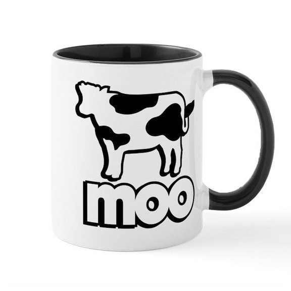 CafePress - Cow Moo - 11 oz Ceramic Mug - Novelty Coffee Tea Cup