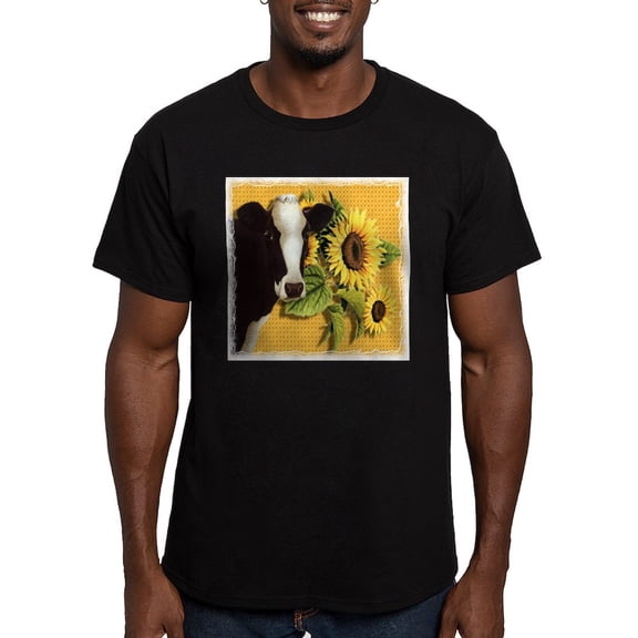 CafePress - Cow Sunflower Men's Classic T Shirt - Men's Fitted T-Shirt
