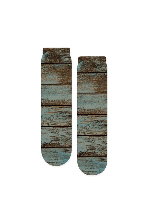 - Cowboy Boots Barn Wood - Unisex Novelty Printed Crew Adult Socks