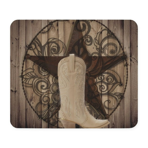 CafePress - Cowboy Boots Texas Star Mousepad - Non-slip Rubber Mousepad, Gaming Mouse Pad
