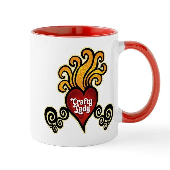 CafePress - Crafty Lady! Mug Mugs - 11 oz Ceramic Mug - Novelty Coffee Tea Cup