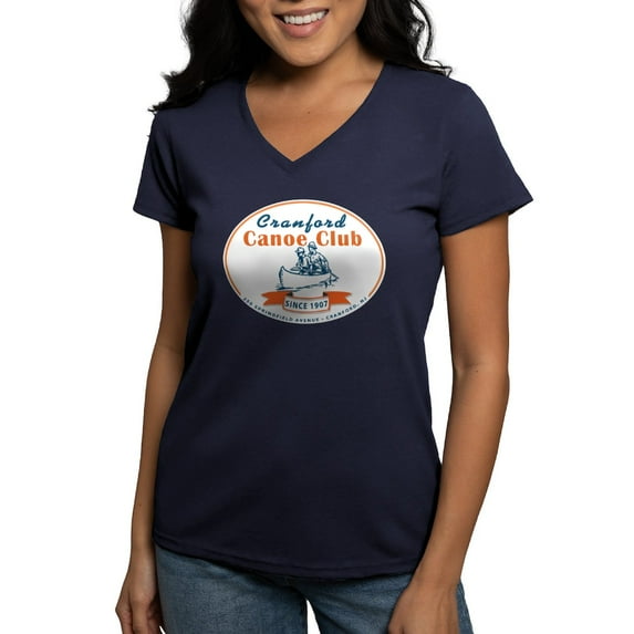 CafePress - Cranford Canoe Club Women's V Neck Dark T Shirt - Women's V-Neck Dark T-Shirt