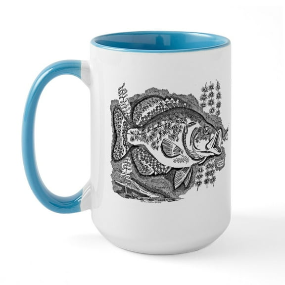 CafePress - Crappie Large Mug - 15 oz Ceramic Large White Novelty Mug