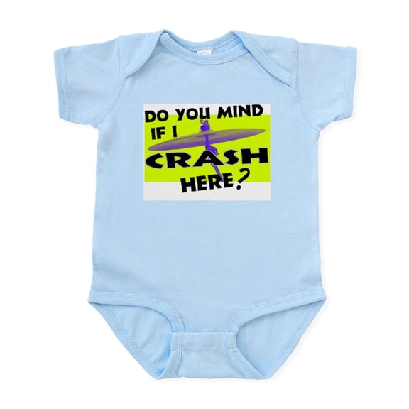CafePress - Crash Here? Infant Bodysuit - Baby Light Bodysuit, Size Newborn - 24 Months