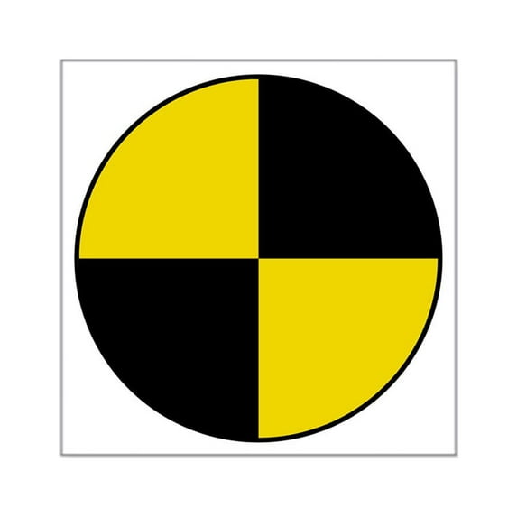 CafePress - Crash Test Marker (Yellow A Square Sticker 3 X 3 - Square Sticker 3" x 3"