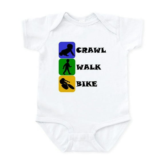 CafePress - Crawl Walk Bike Body Suit - Baby Light Bodysuit, Size Newborn - 24 Months