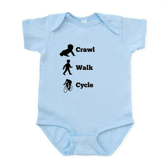CafePress - Crawl Walk Cycle Body Suit - Baby Light Bodysuit, Size Newborn - 24 Months