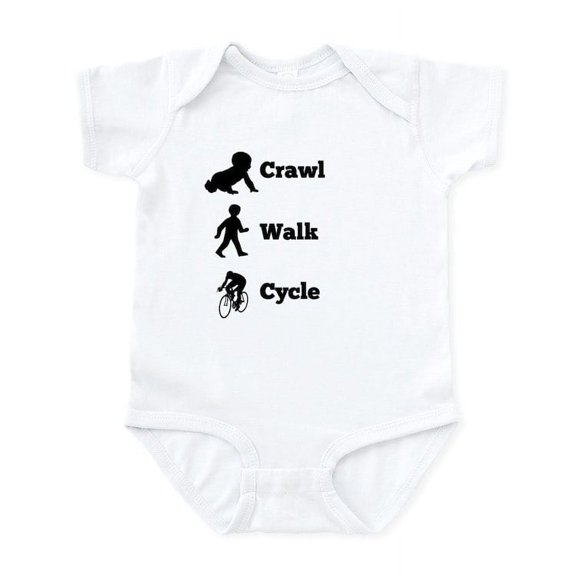 CafePress - Crawl Walk Cycle Body Suit - Baby Light Bodysuit, Size Newborn - 24 Months