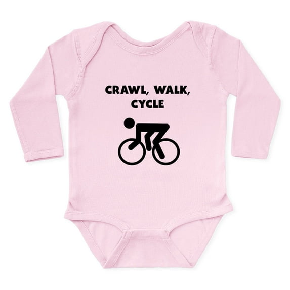 CafePress - Crawl Walk Cycle Body Suit - Long Sleeve Cotton Baby Bodysuit