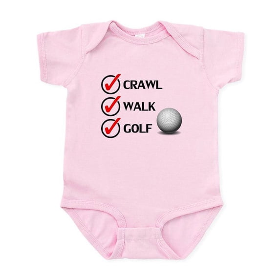 CafePress - Crawl Walk Golf Body Suit - Baby Light Bodysuit, Size Newborn - 24 Months