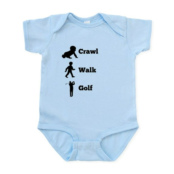 CafePress - Crawl Walk Golf Body Suit - Baby Light Bodysuit, Size Newborn - 24 Months
